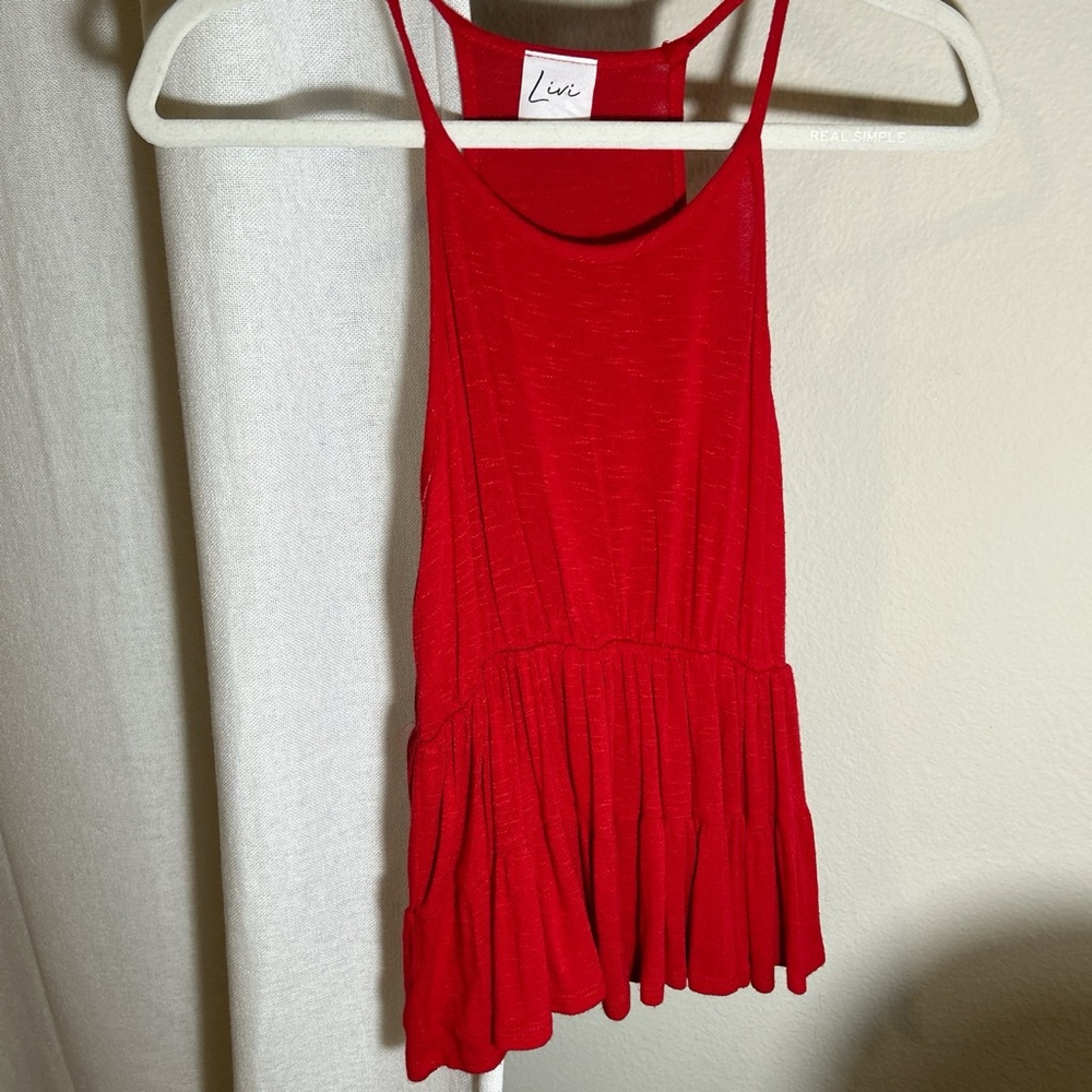 Red shirt.